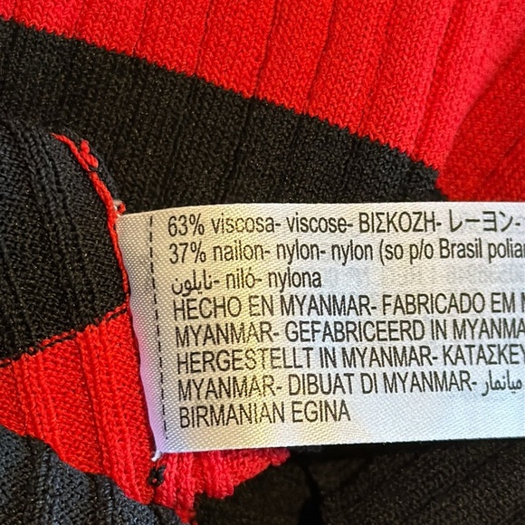 Zara Women’s Small Sweater Cropped Balloon Sleeves Stripes Ribbed Knit Crewneck - Picture 7 of 7